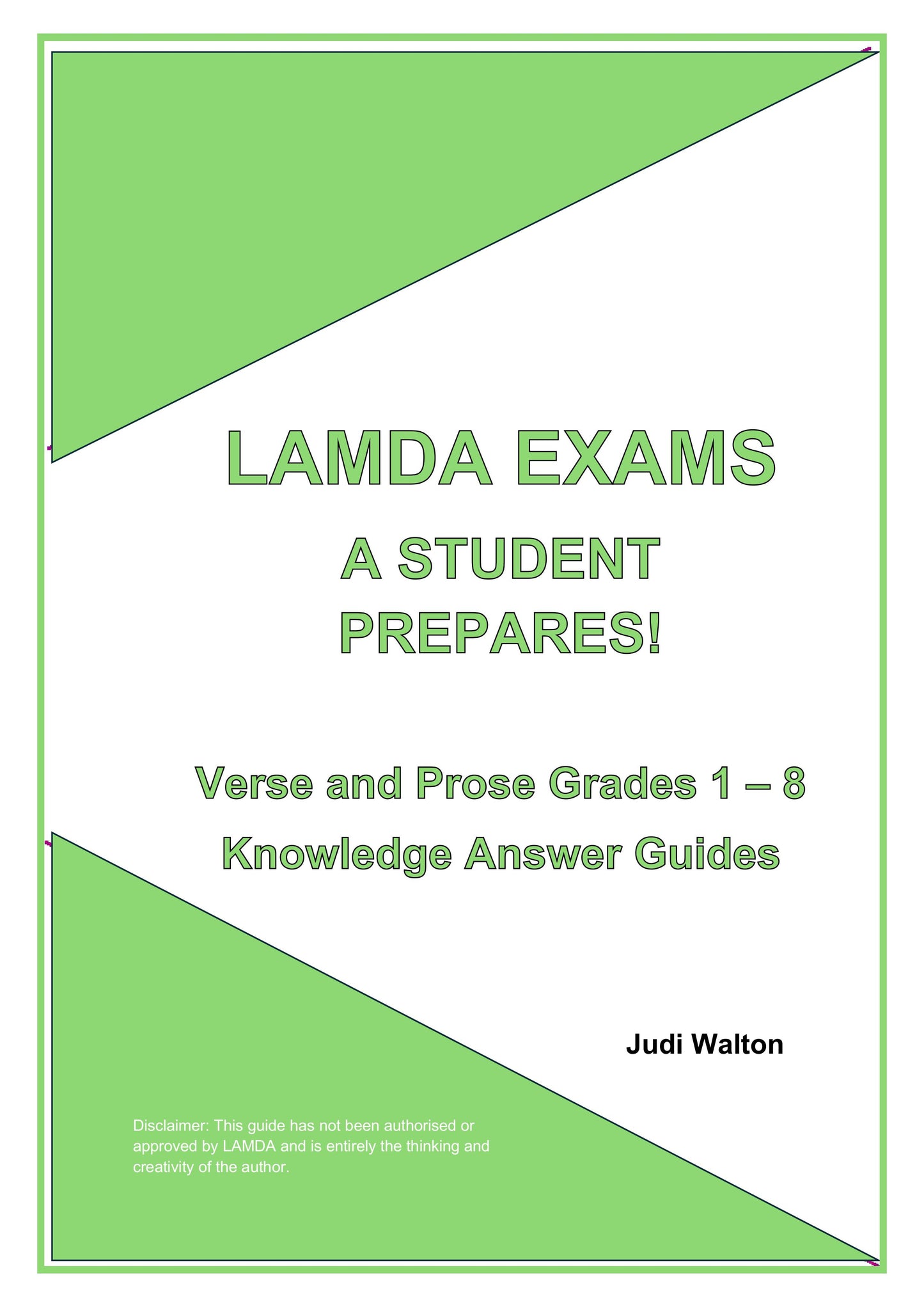 LAMDA Exams - A Student Prepares! Verse and Prose - Entry to G8 Knowledge Answer Guide.