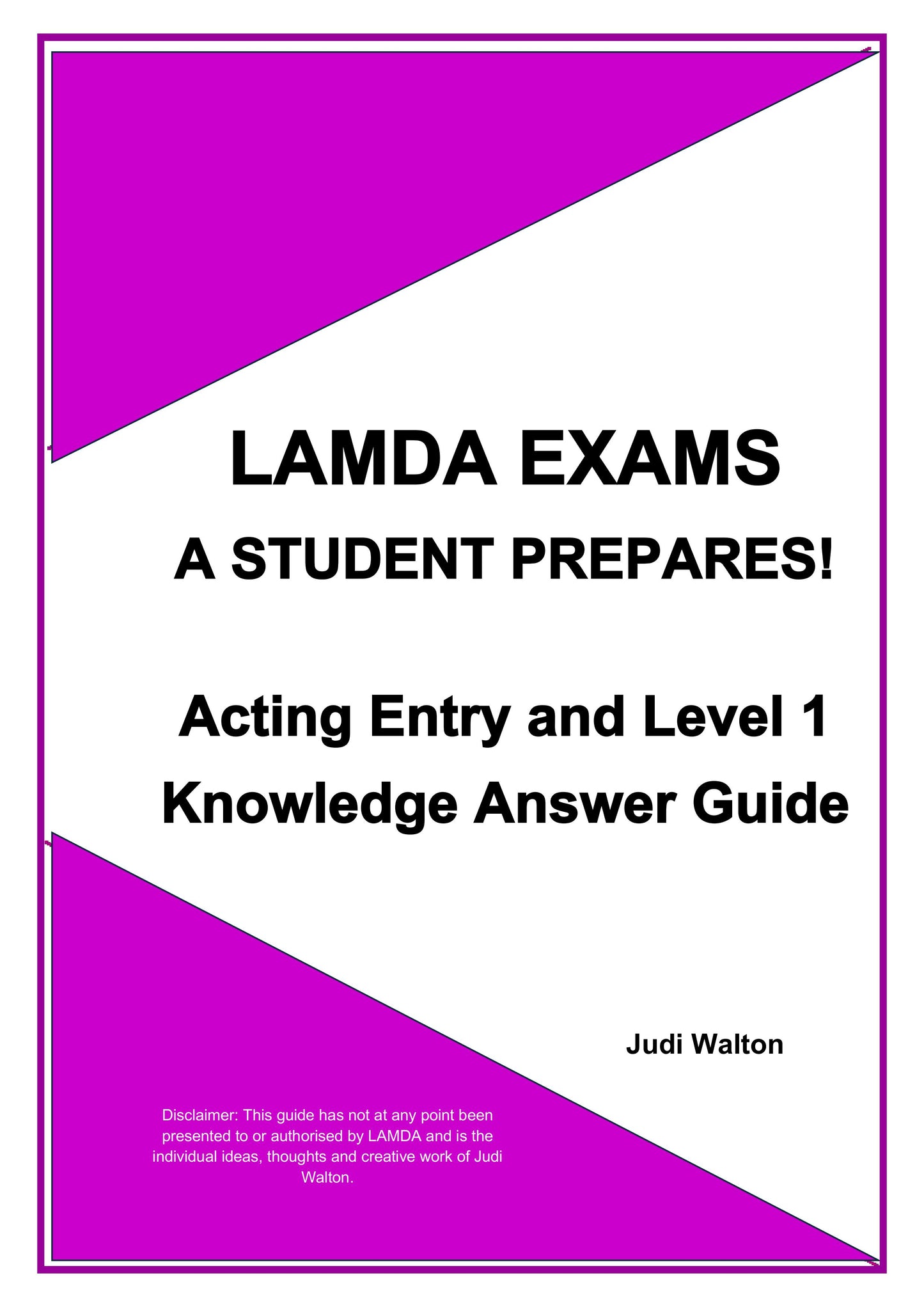 LAMDA Exams - A Student Prepares!  Acting Entry and Level 1 Knowledge Answer Guide