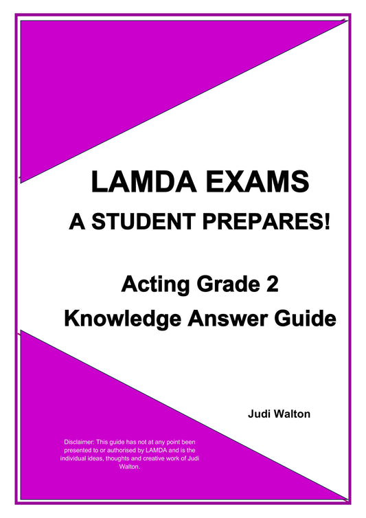 LAMDA Exams - A Student Prepares! Acting Grade 2 Knowledge Answer Guide