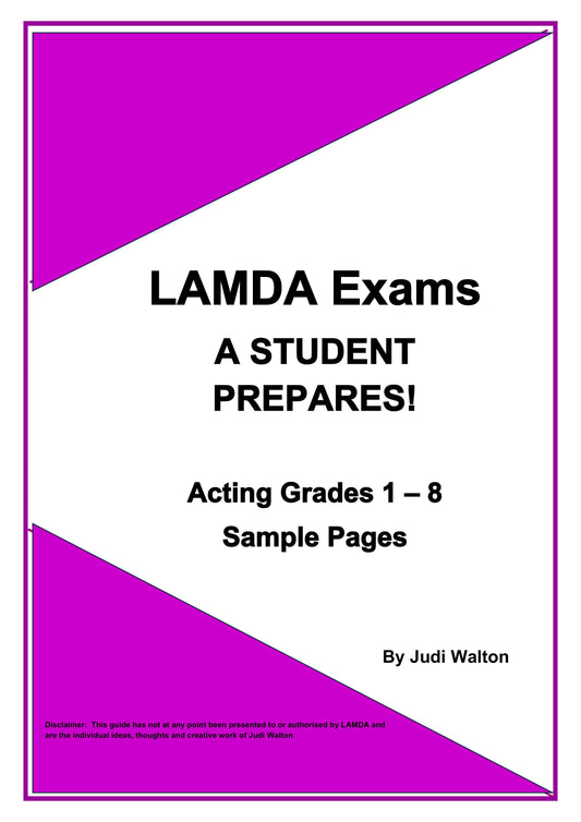 LAMDA Exams - A Student Prepares Acting Grade 1 - 8 Sample Pages