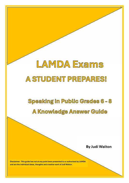 LAMDA Exams - A Student Prepares!  Speaking in Public Level 3 Knowledge Answer Guide