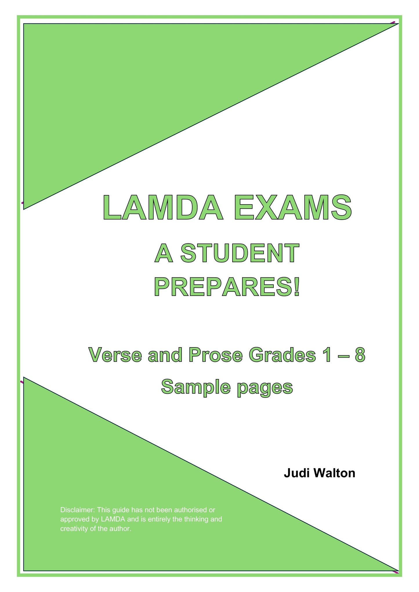 LAMDA Exams - A Student Prepares! Verse and Prose Grades 1 - 8 Sample pages